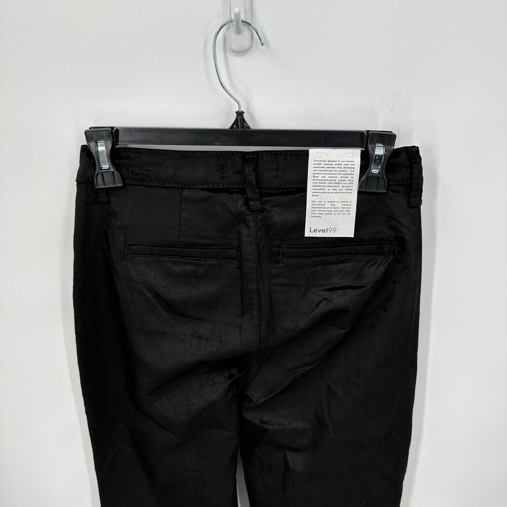 LEVEL 99 NWT Evereve Percy Black Velvet Wide Leg Trouser Pant // 31 - Picture 10 of 16